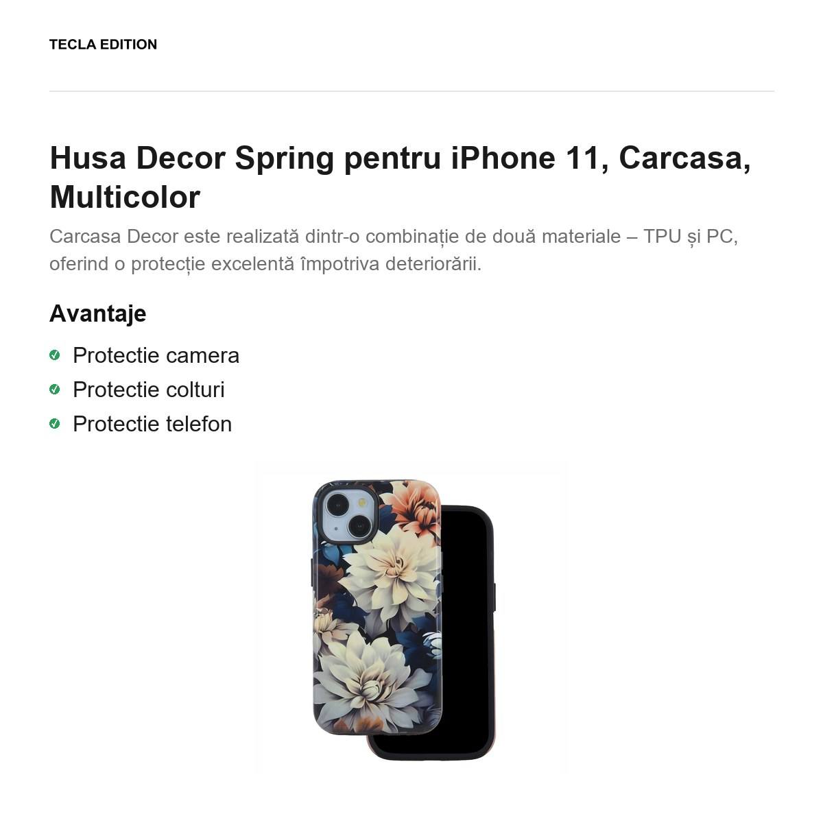 Husa Decor Spring pentru iPhone 11, Carcasa, Multicolor [2]