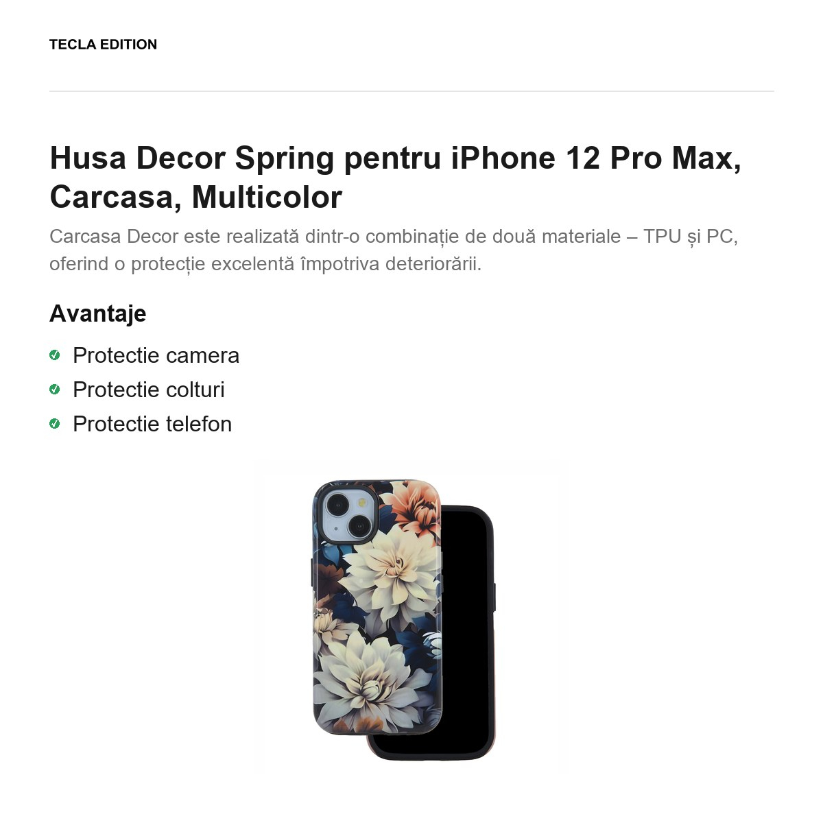 Husa Decor Spring pentru iPhone 12 Pro Max, Carcasa, Multicolor [2]