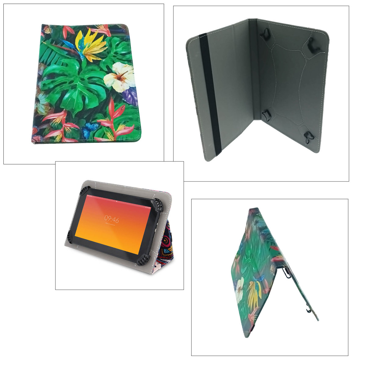 Husa universala tableta 9 - 10 inch, Fashion Style Nature, cu suport pliabil vizualizare, banda elastica, 270 x 204 x 22 mm, 237g, multicolor [4]