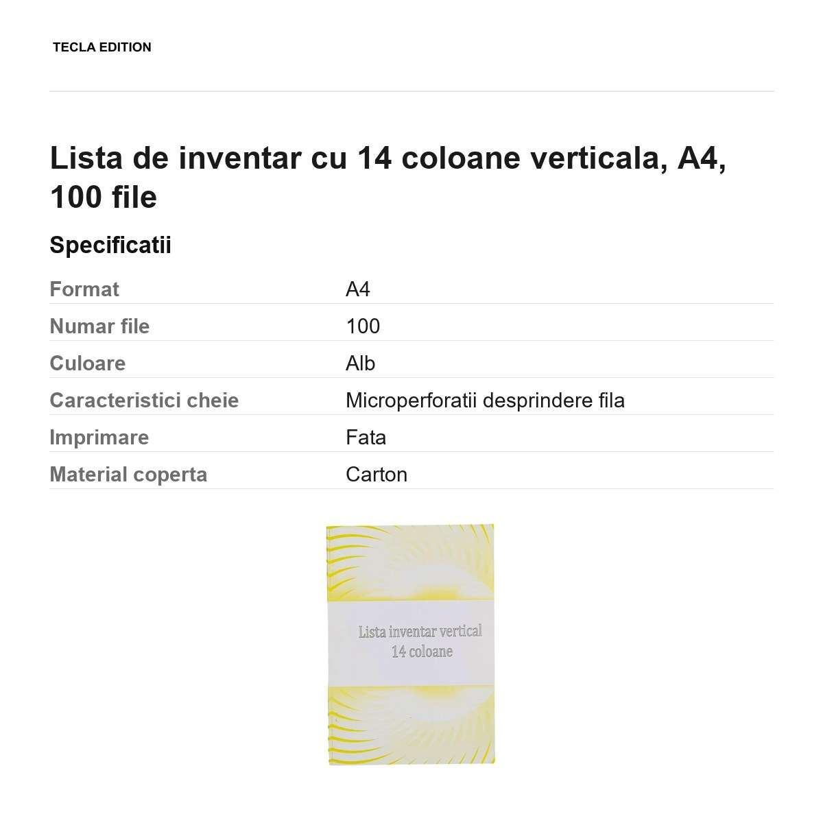 Lista de inventar cu 14 coloane verticala, A4, 100 file [3]