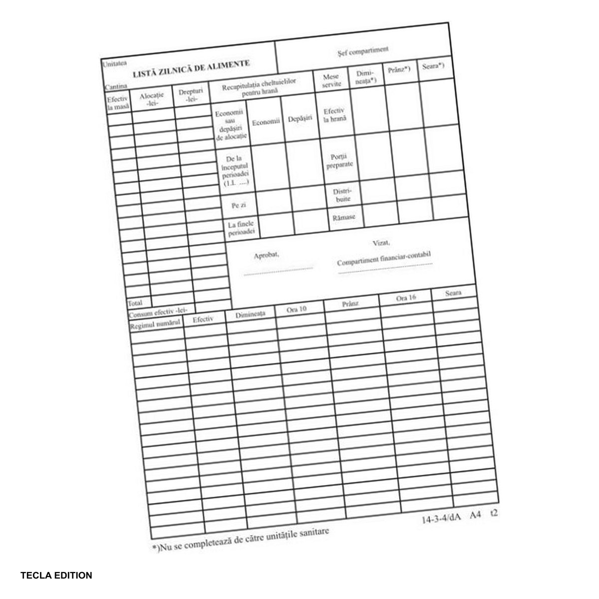 Lista zilnica de alimente, A4, 100 file [1]