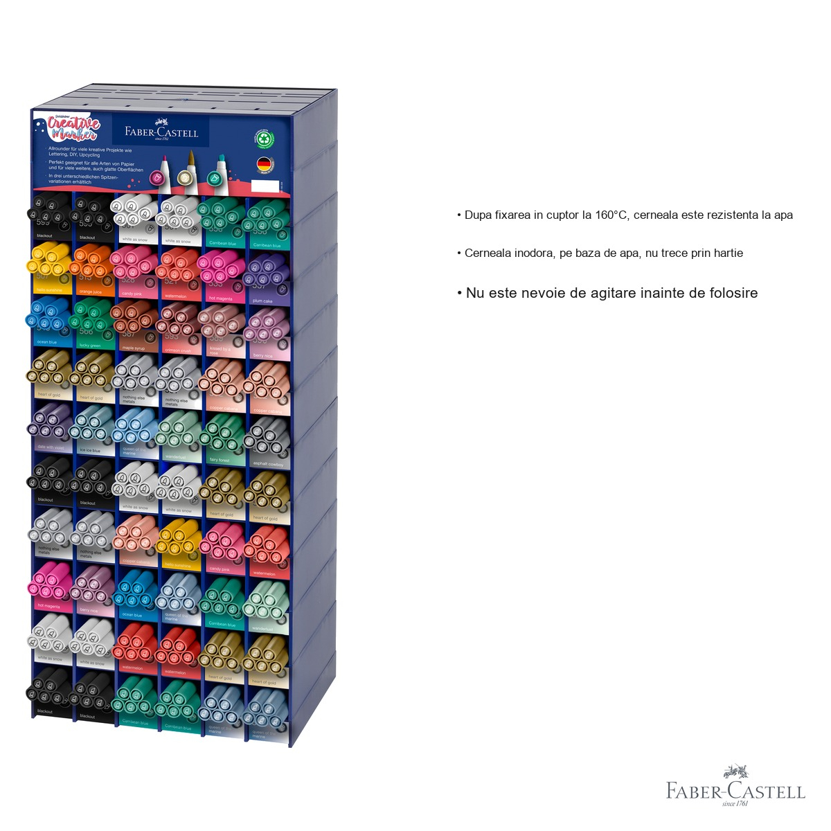 Modul acrilic display 300 markere creative Goldfaber Faber-Castell, 3 tipuri de varf, multicolor [3]