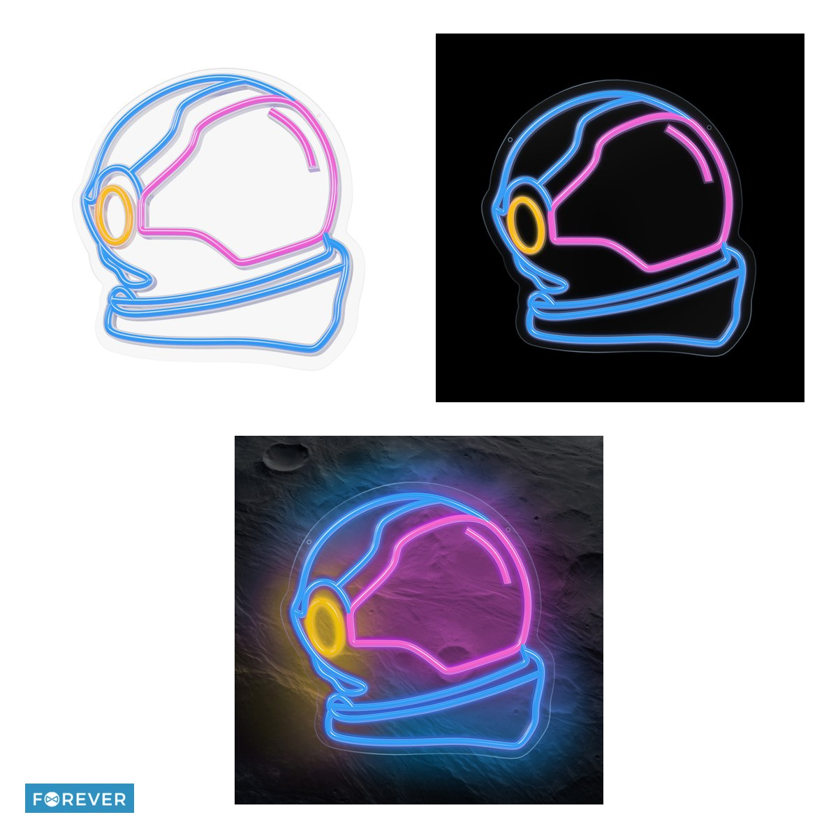Neon LED pe plexiglas Forever Light, Astronaut, dimensiuni 400 x 18 x 375mm, cablu USB cu lungimea 2m, alimentare USB sau 3xAA, multicolor [4]