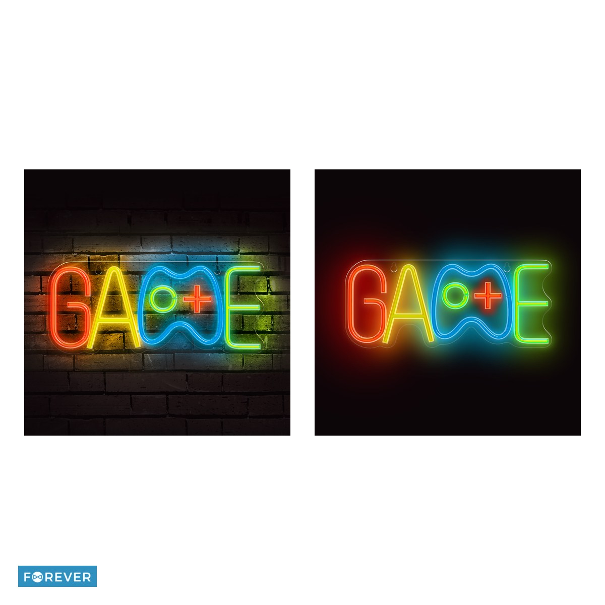 Neon LED pe plexiglas Forever Light, Game, dimensiuni 220 x 20 x 350 mmmm, cablu USB cu lungime 2m, multicolor [5]