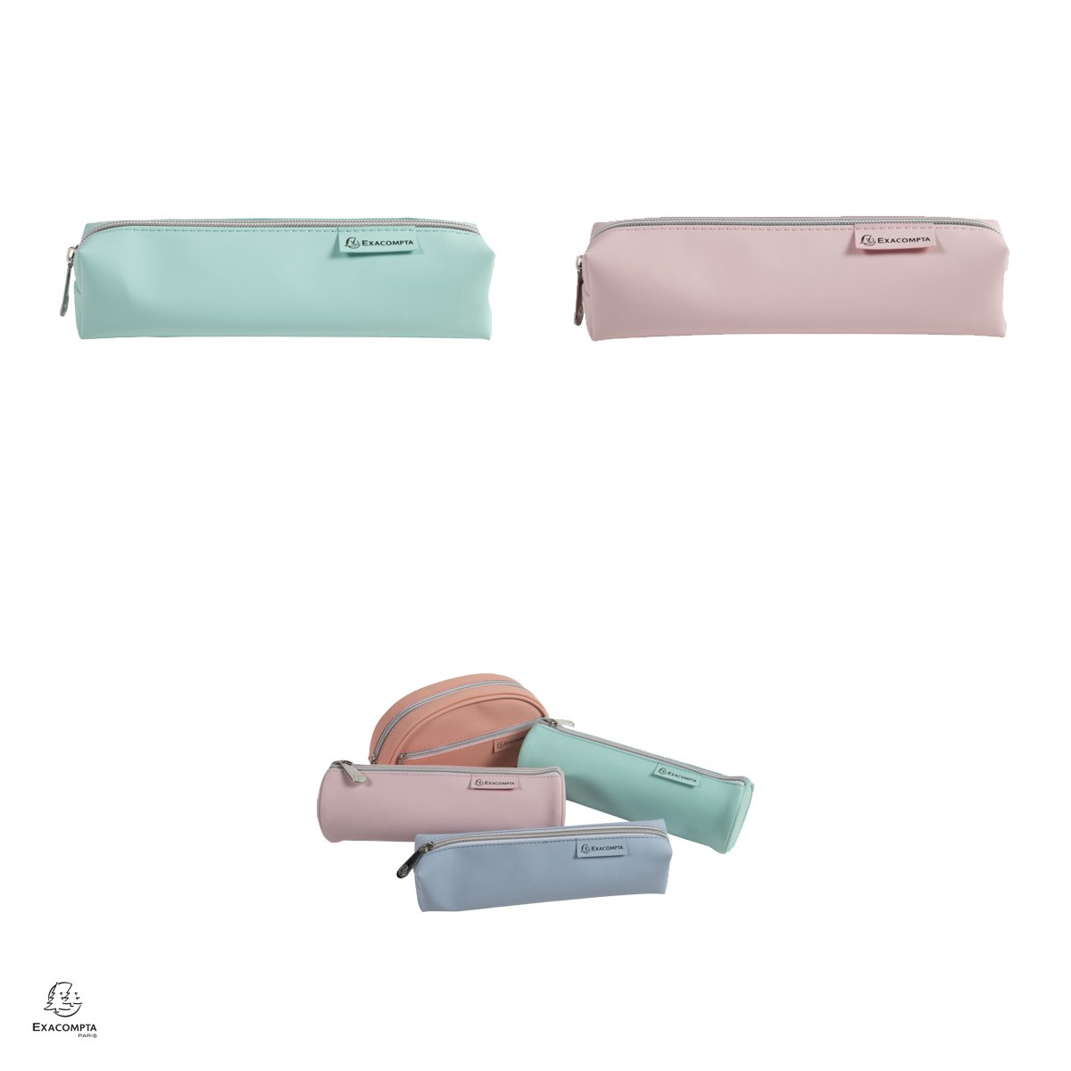 Penar etui Exacompta Aquarel din material cauciucat lavabil, 22x8x8 cm, diverse forme, multicolor [4]