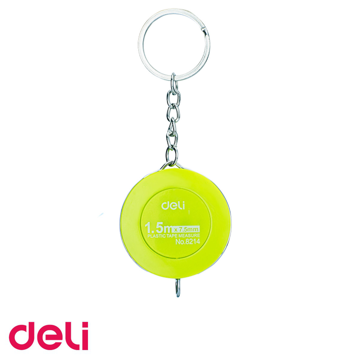 Ruleta tip breloc Deli, 7mm x 1.5m, dubla gradatie metric si inch, culori asortate [1]