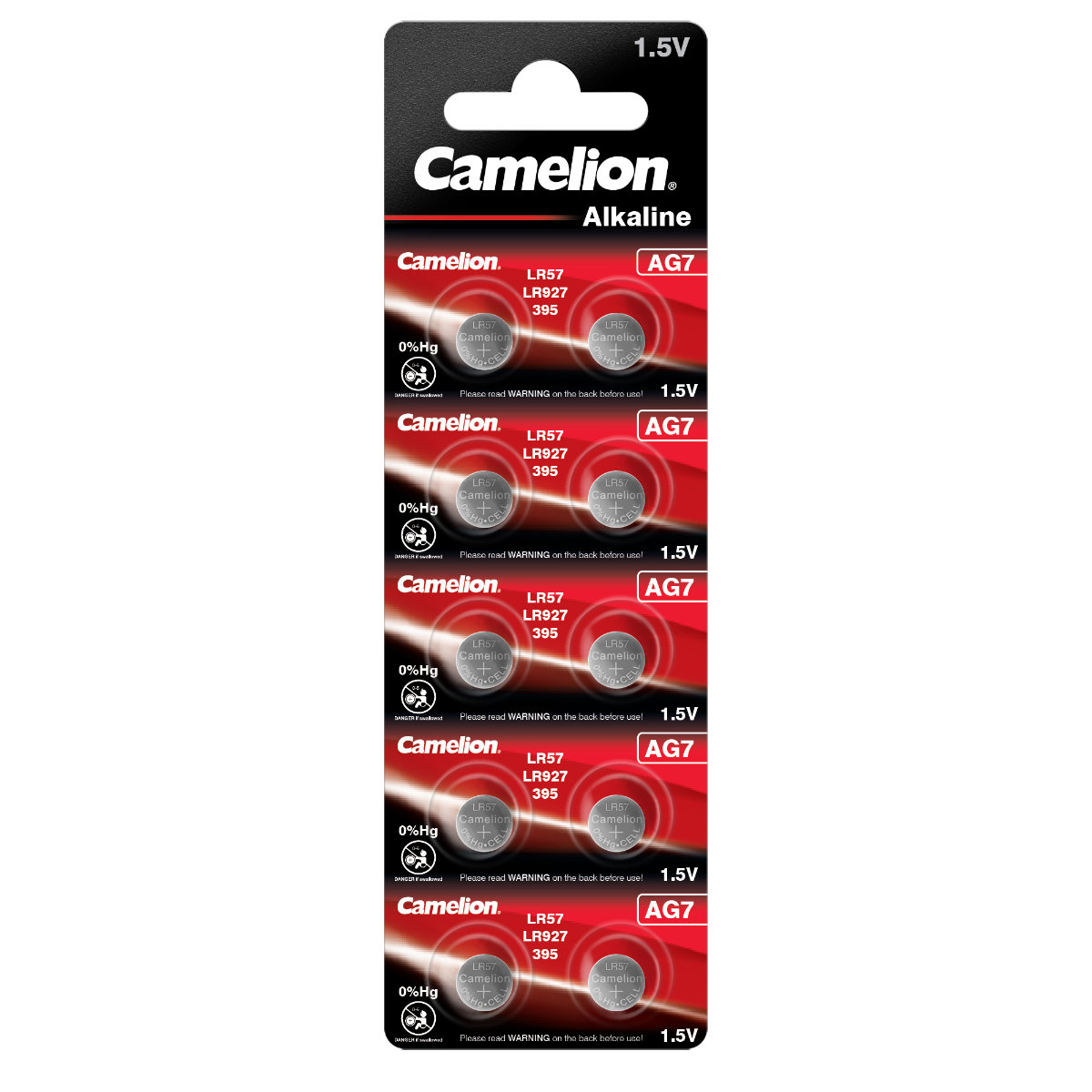 Set 10 Baterii Alcaline AG7 / LR926 1.5V 45mAh, Dimensiuni 9.4x2.7 mm, Pentru Ceasuri, Jucarii, Aparate Medicale, Blister, Camelion [1]