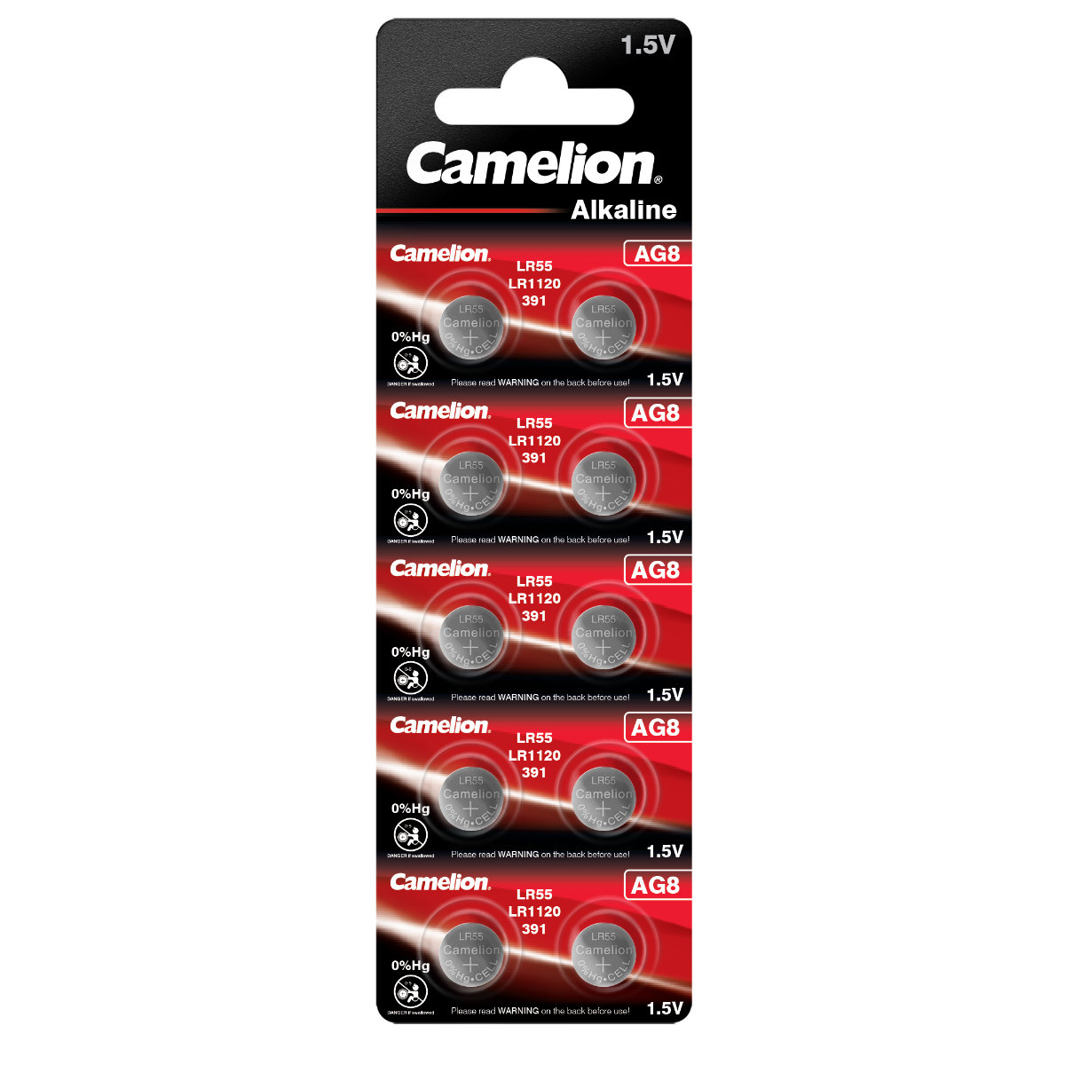 Set 10 Baterii Alcaline AG8 / LR1120 1.5V 42mAh, Dimensiuni 11.6x2.15 mm, Pentru Ceasuri, Telecomenzi, Aparate Medicale, Blister, Camelion [1]