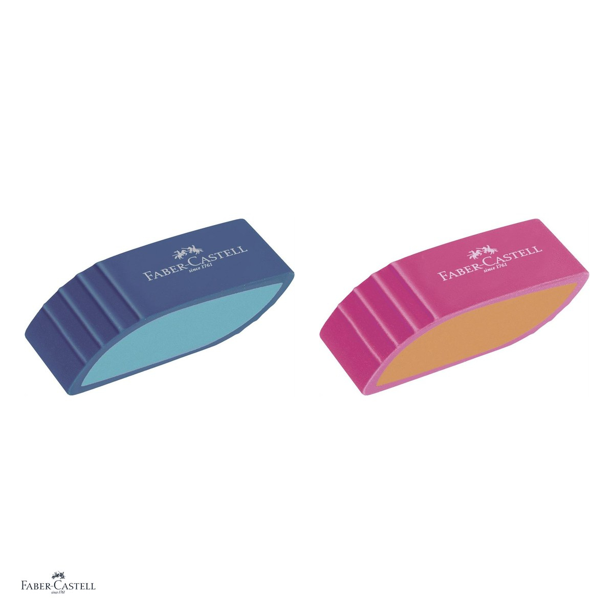 Set 10 radiere pentru creion Faber-Castell Shape Trend, bicolore, fara PVC, culori pastel asortate [4]