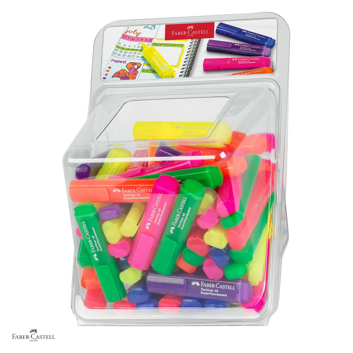 Set 100 textmarkere superfluorescente Faber-Castell, asortate [1]