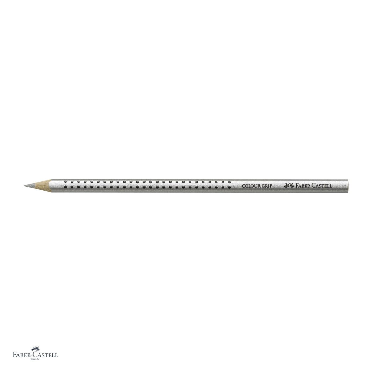 Set 12 creioane colorate argintii Faber-Castell Grip, forma triunghiulara ergonomica, pentru copii [4]