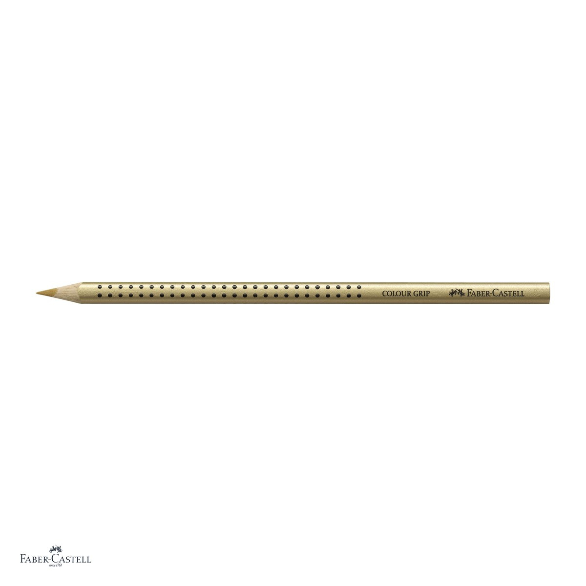Set 12 creioane colorate aurii Faber-Castell Grip, forma triunghiulara ergonomica, pentru copii [4]