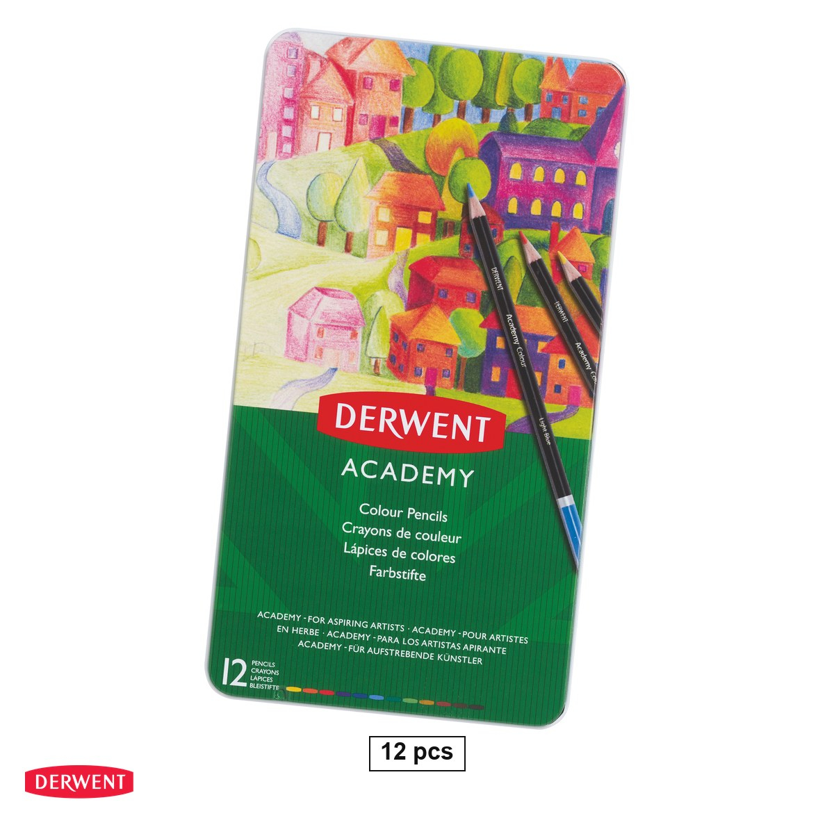 Set 12 creioane colorate Derwent Academy, 12 culori, in cutie [1]