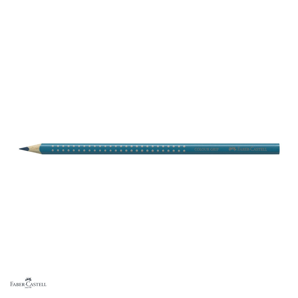 Set 12 creioane colorate Faber-Castell Grip 2001, culoare turcoaz cobalt, forma triunghiulara ergonomica, pentru copii [4]