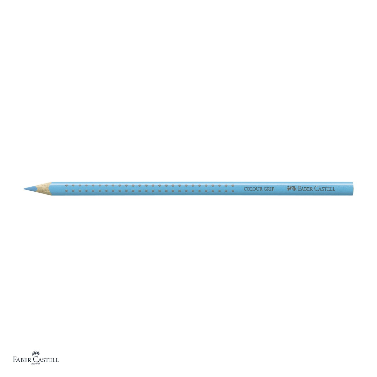 Set 12 creioane colorate Faber-Castell Grip, albastru indian, forma triunghiulara ergonomica, pentru copii [4]