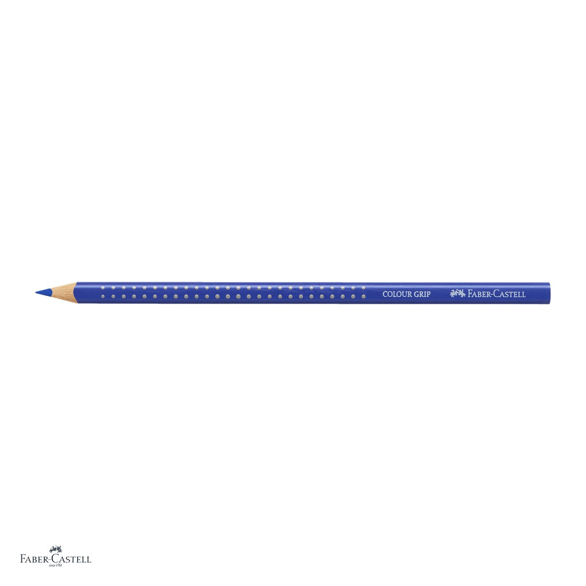Set 12 creioane colorate Faber-Castell Grip albastru ultramarin, forma triunghiulara ergonomica, pentru copii [4]