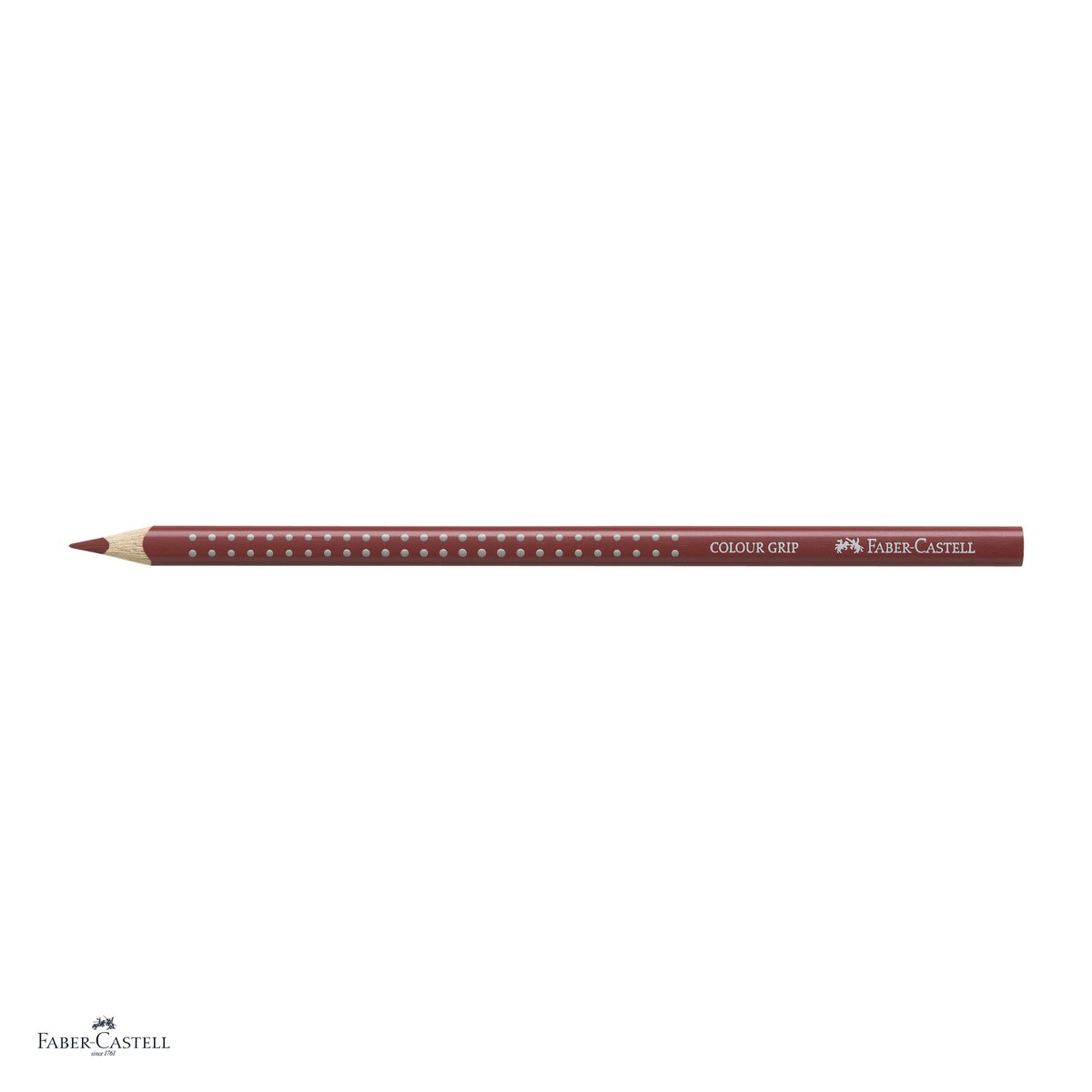Set 12 creioane colorate Faber-Castell Grip, culoare rosu indian, forma triunghiulara ergonomica, pentru copii [4]