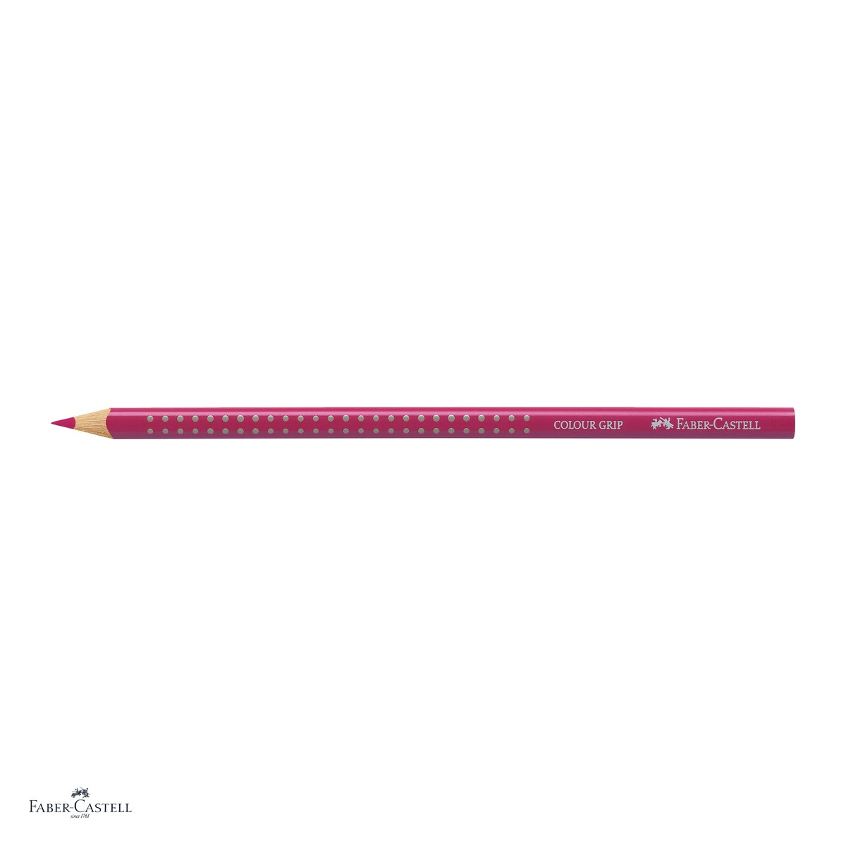 Set 12 creioane colorate Faber-Castell Grip fuchsia, forma triunghiulara ergonomica, pentru copii [4]
