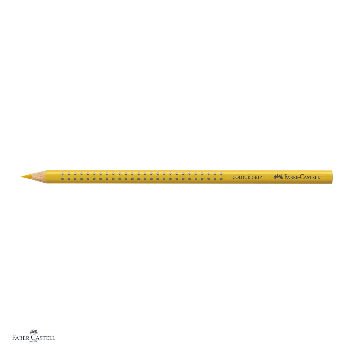 Set 12 creioane colorate Faber-Castell Grip, galben cadmium inchis, forma triunghiulara ergonomica, pentru copii [4]