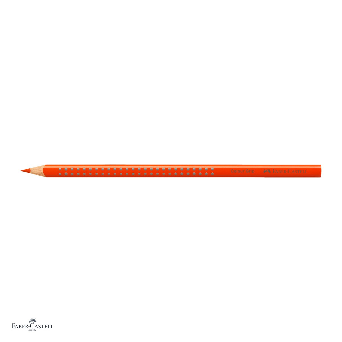 Set 12 creioane colorate Faber-Castell Grip portocaliu, forma triunghiulara ergonomica, pentru copii [4]