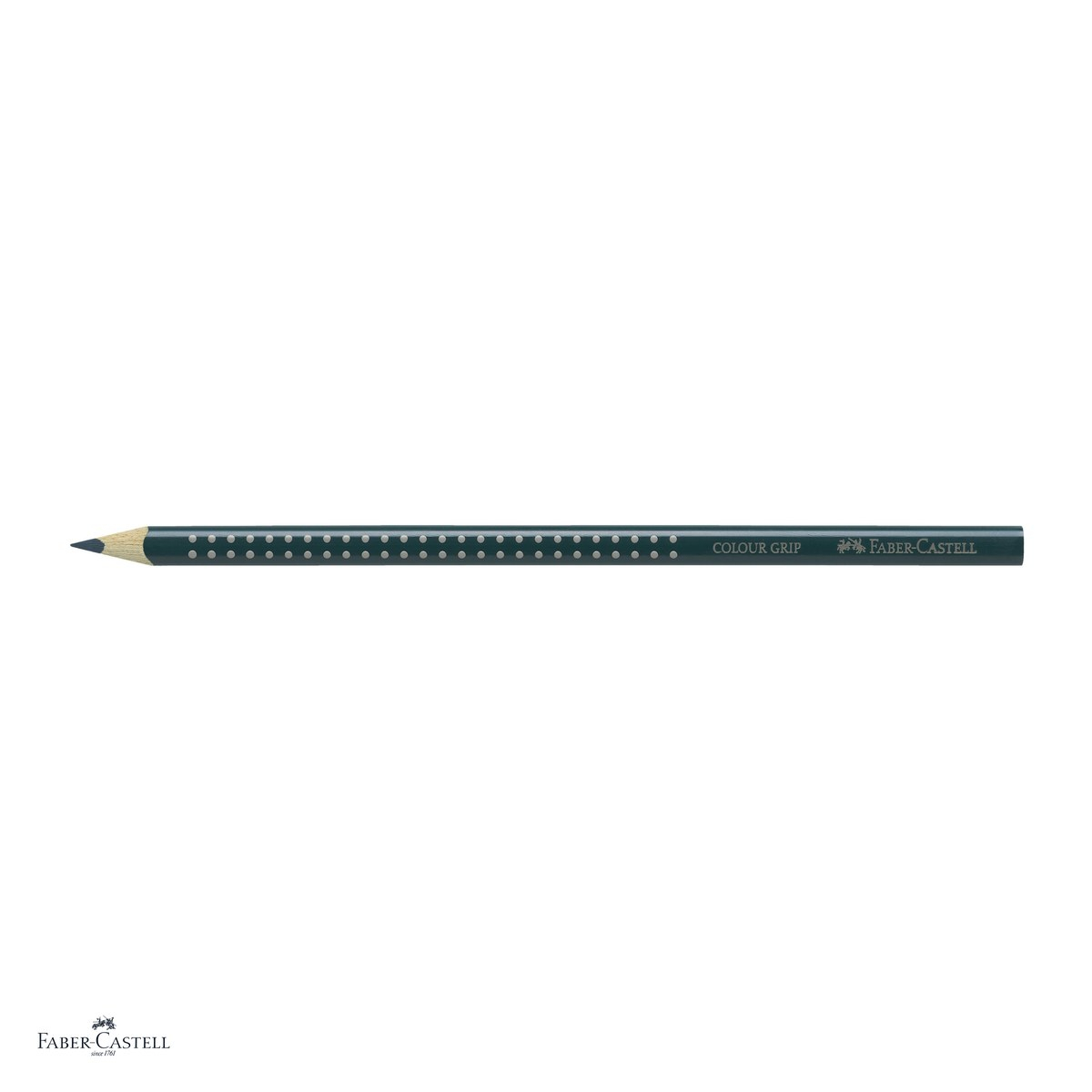 Set 12 creioane colorate Faber-Castell Grip, verde cobalt inchis, forma triunghiulara ergonomica, pentru copii [4]