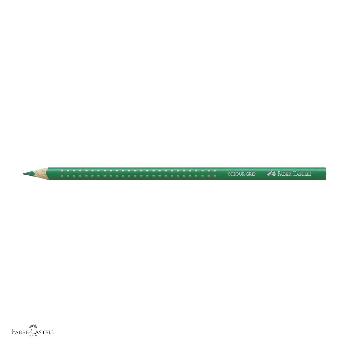Set 12 creioane colorate Faber-Castell Grip, verde smarald, forma triunghiulara ergonomica, pentru copii [4]