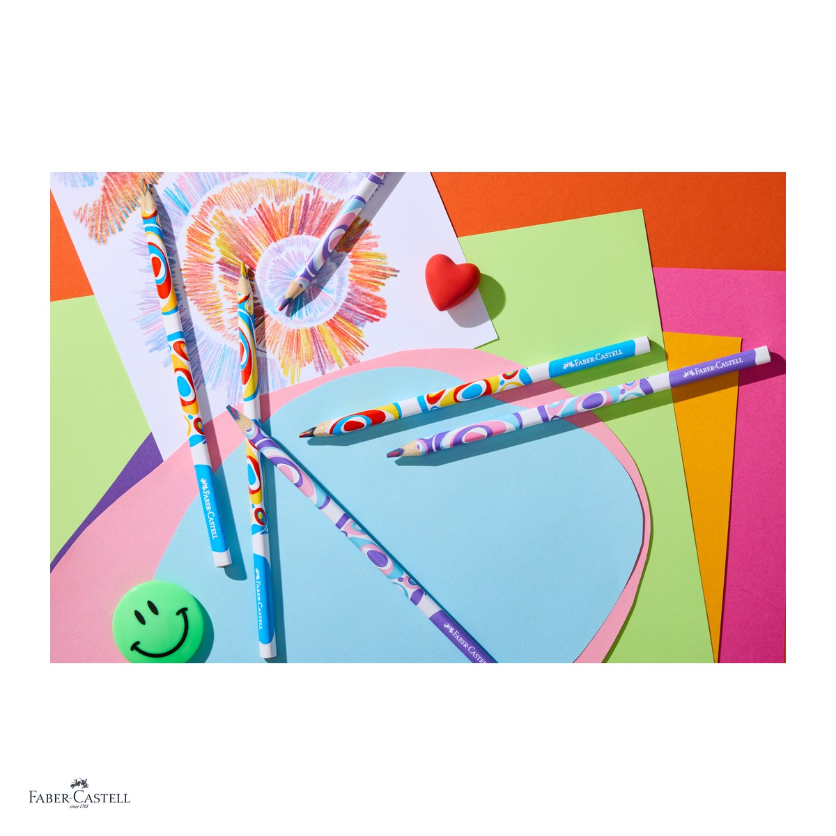 Set 12 creioane colorate Faber-Castell, mina multicolora, rosu-galben-albastru [4]
