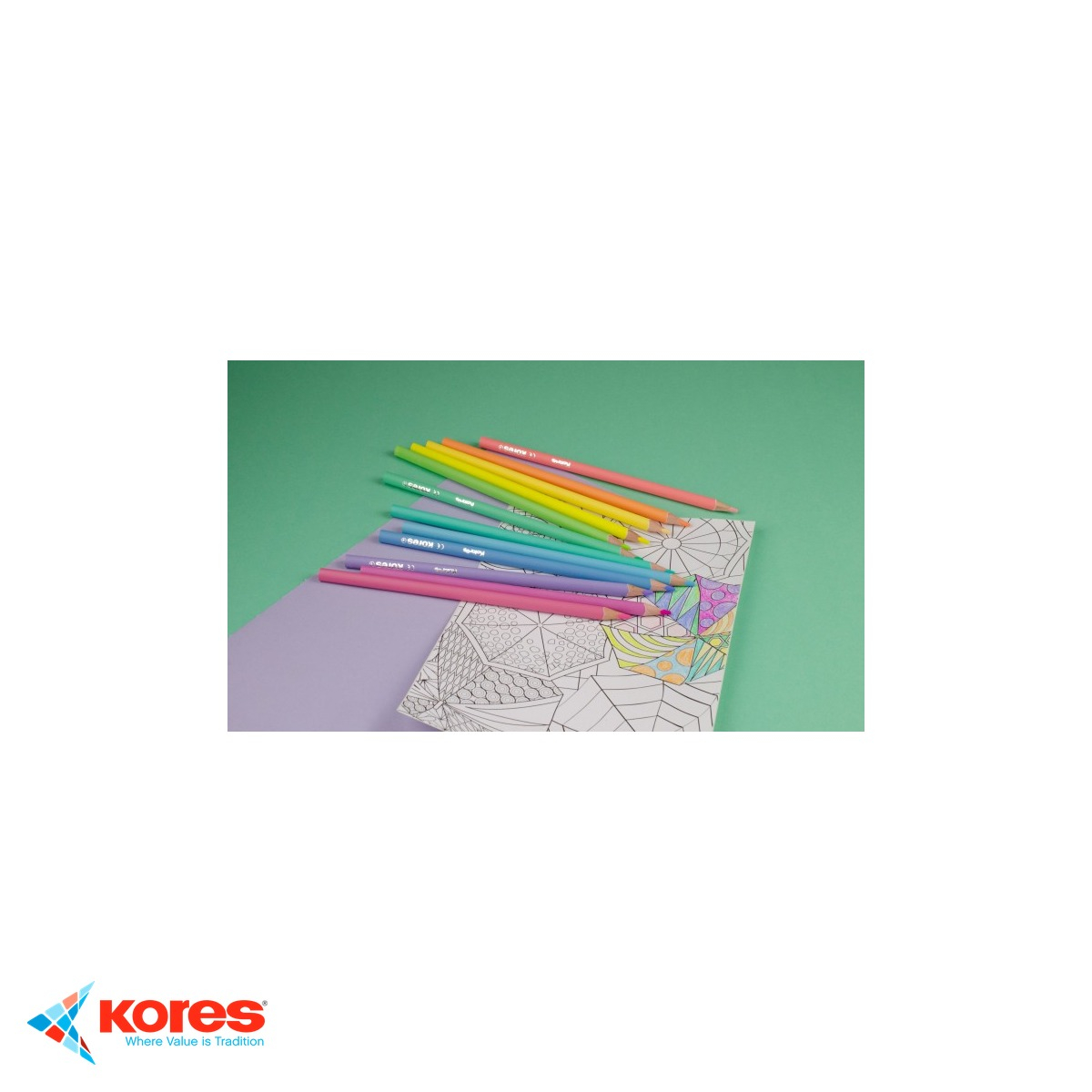 Set 12 creioane colorate pastel Kores, forma triunghiulara ergonomica, pentru copii si scoala [4]