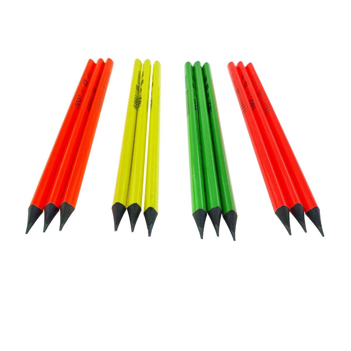 Set 12 creioane HB grafit, NEON U54700 DELI, wood free, corp triunghiular multicolor [2]