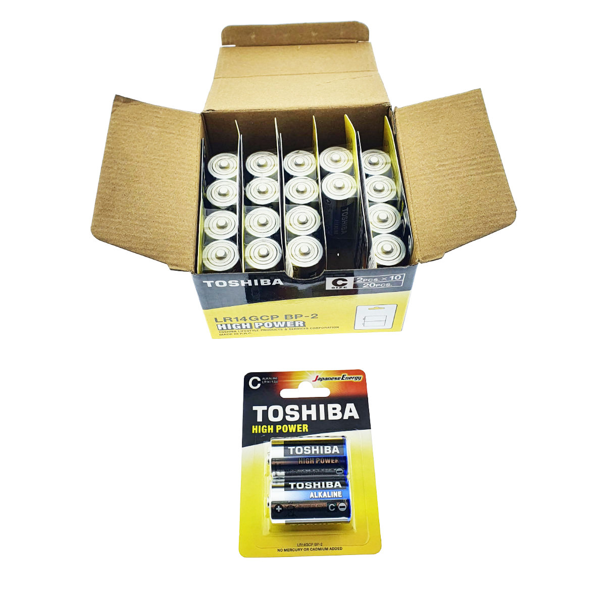 Set 20 baterii alcaline LR14, Toshiba High Power C , 1.5V, in blistere [2]