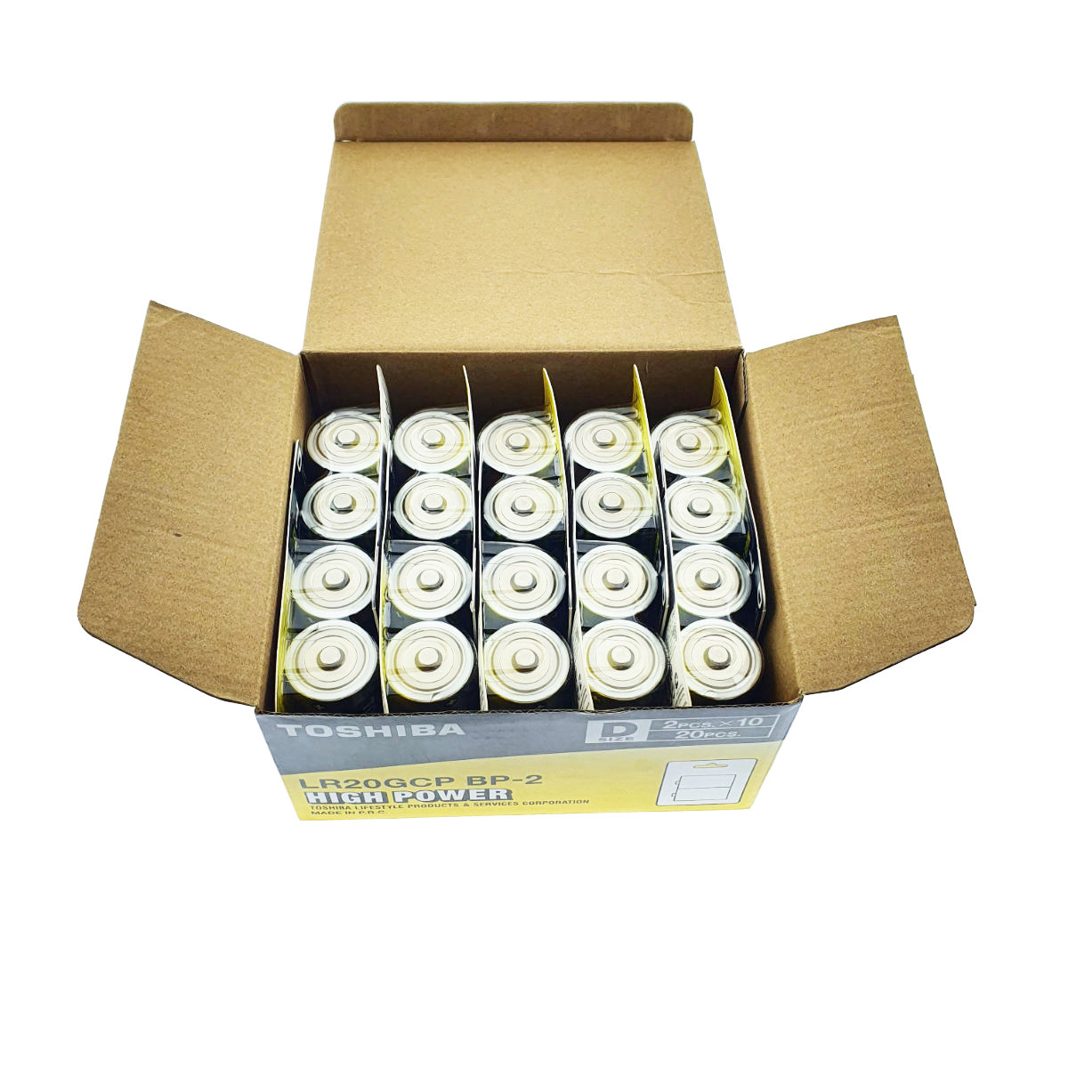 Set 20 baterii alcaline LR20, Toshiba High Power D , 1.5V, in blistere [4]