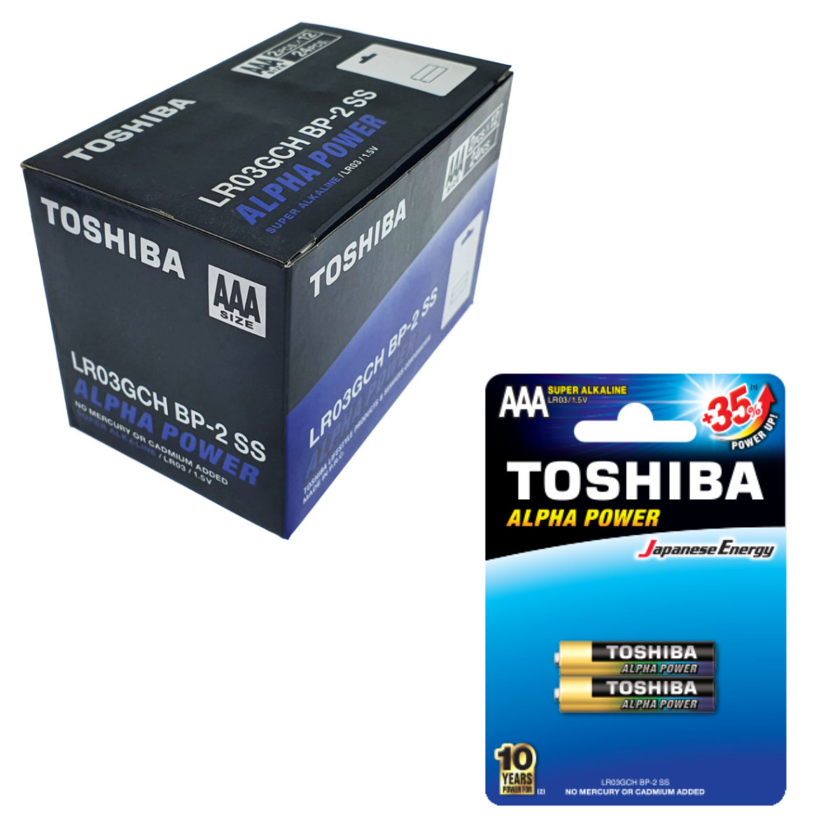 Set 24 baterii LR03 Super Alcaline, Toshiba Alpha Power AAA, 1.5V, in blistere [1]