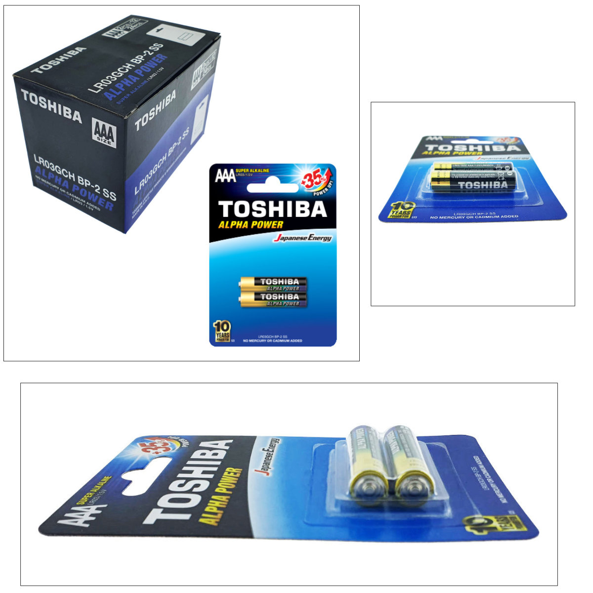 Set 24 baterii LR03 Super Alcaline, Toshiba Alpha Power AAA, 1.5V, in blistere [2]