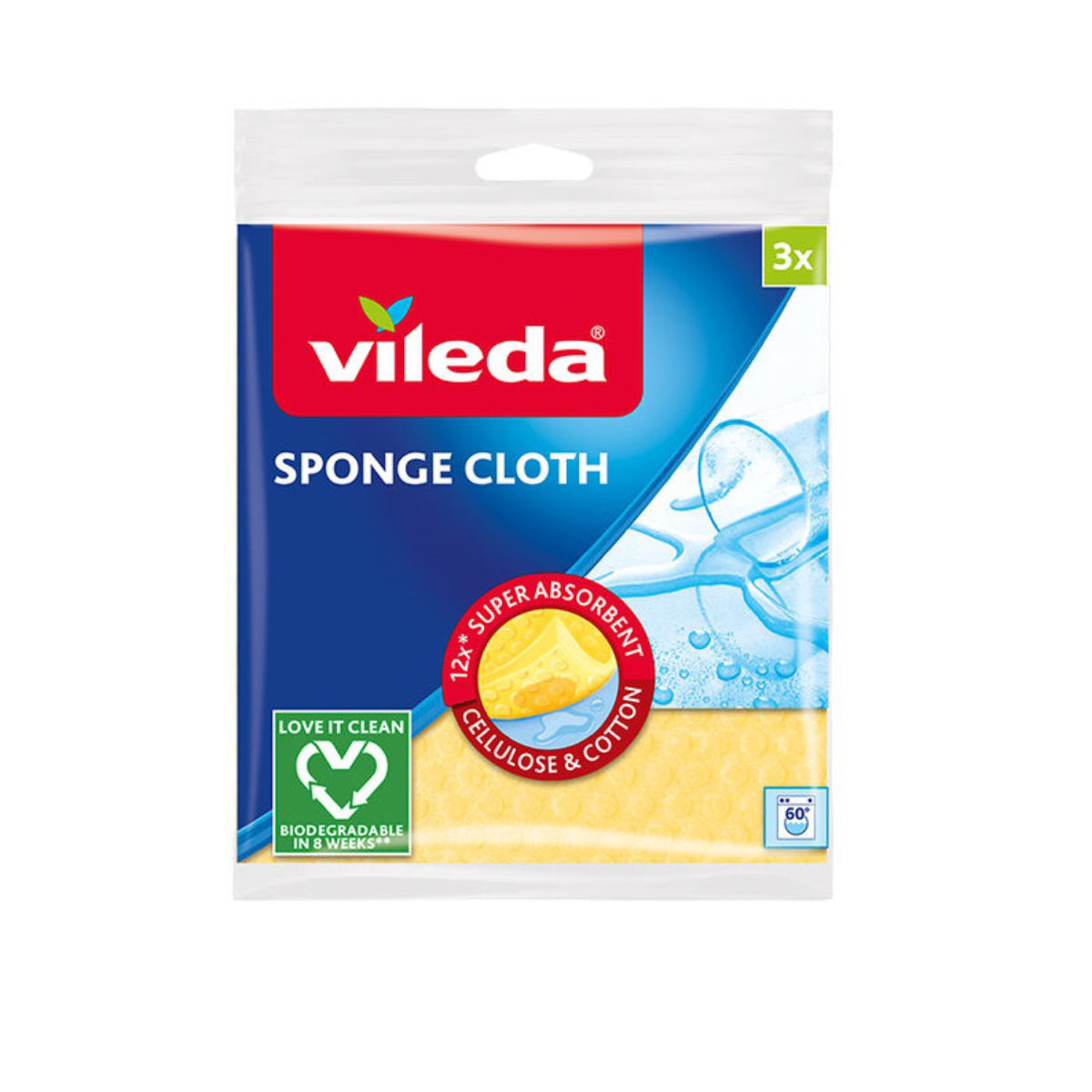 Set 3 lavete Vileda Sponge Cloth 00021, super absorbante, 18 x 18.4 cm, multicolor [1]