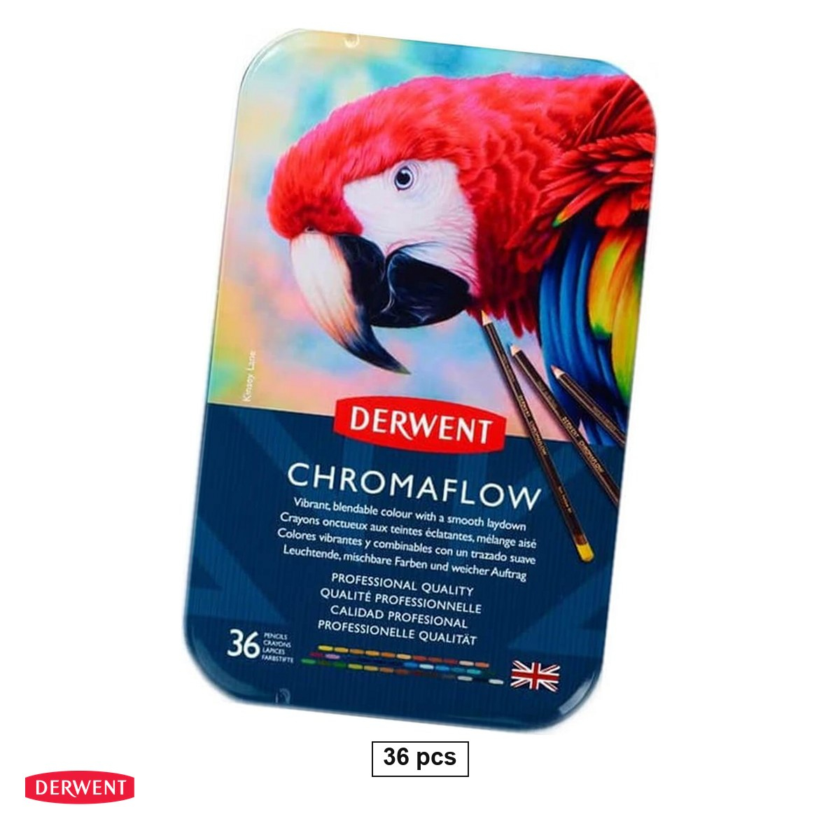 Set 36 creioane colorate Derwent Chromaflow, 36 culori, in cutie metalica [1]