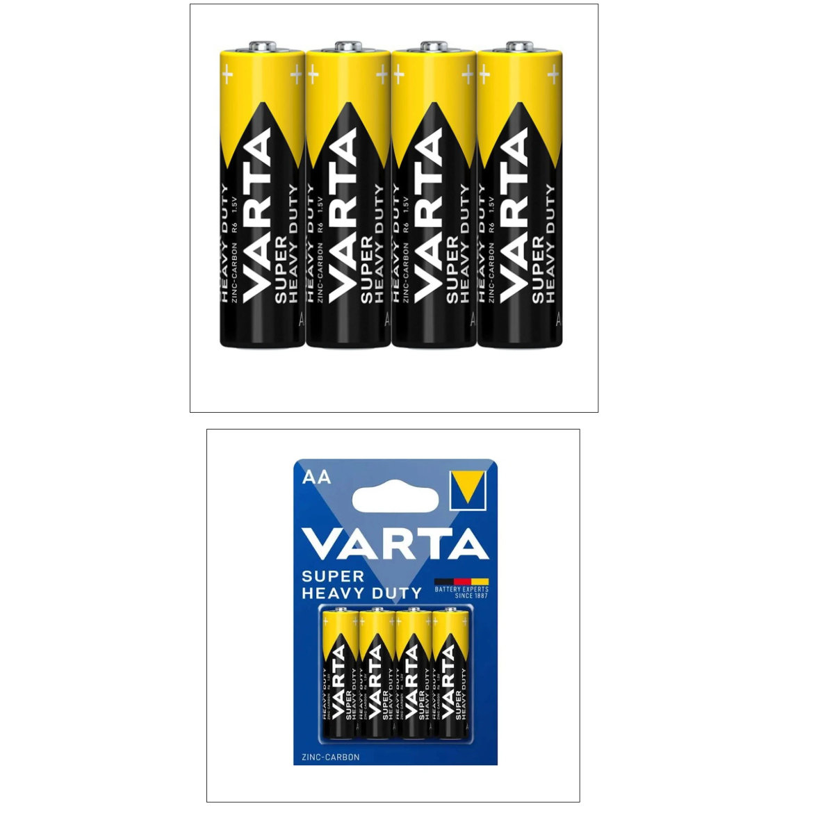 Set 4 baterii zinc-carbon LR06, Varta Super Heavy Duty 55626, AA, 1.5V, in blister [3]
