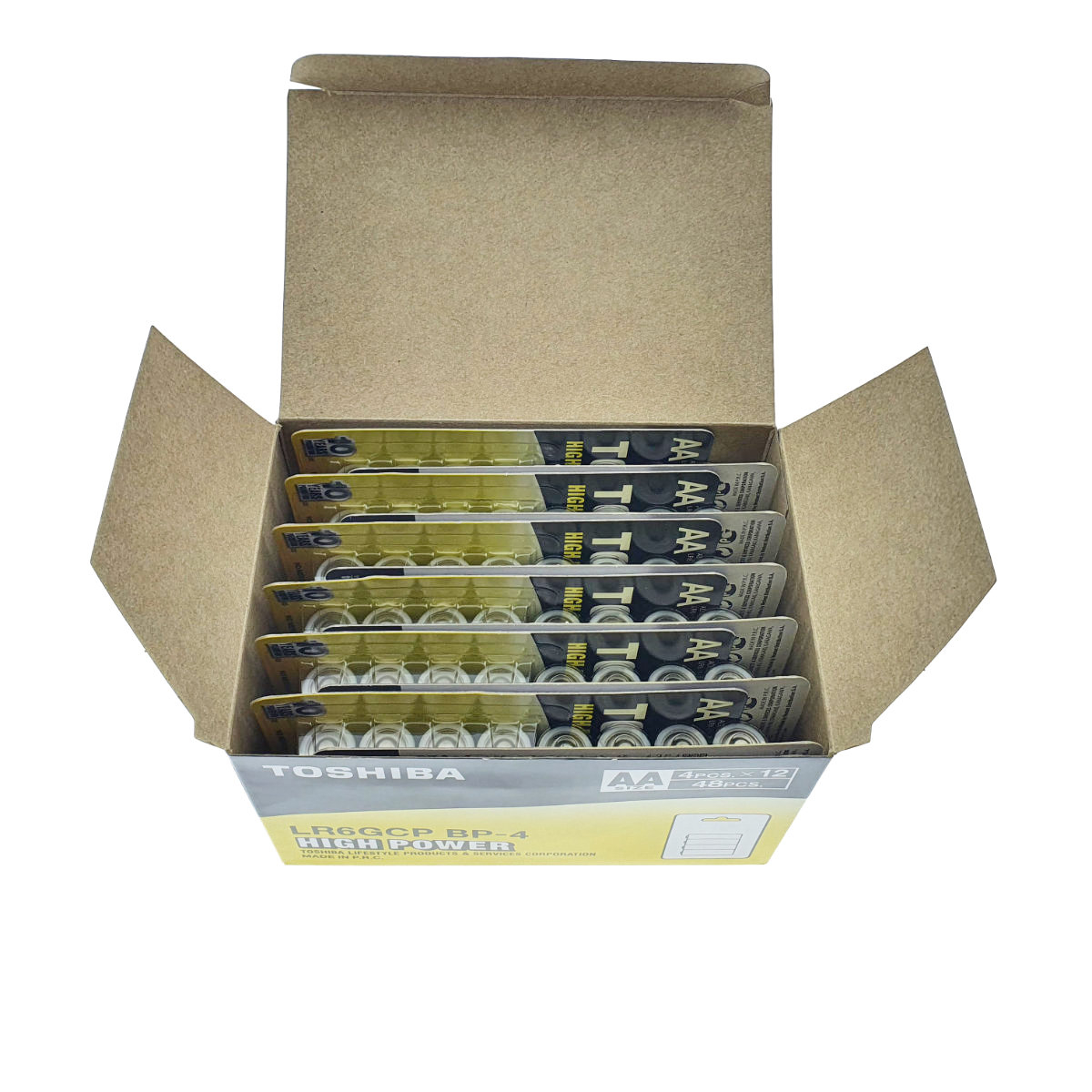 Set 48 baterii LR6 alcaline, Toshiba High Power AA, 1.5V, in blistere [2]
