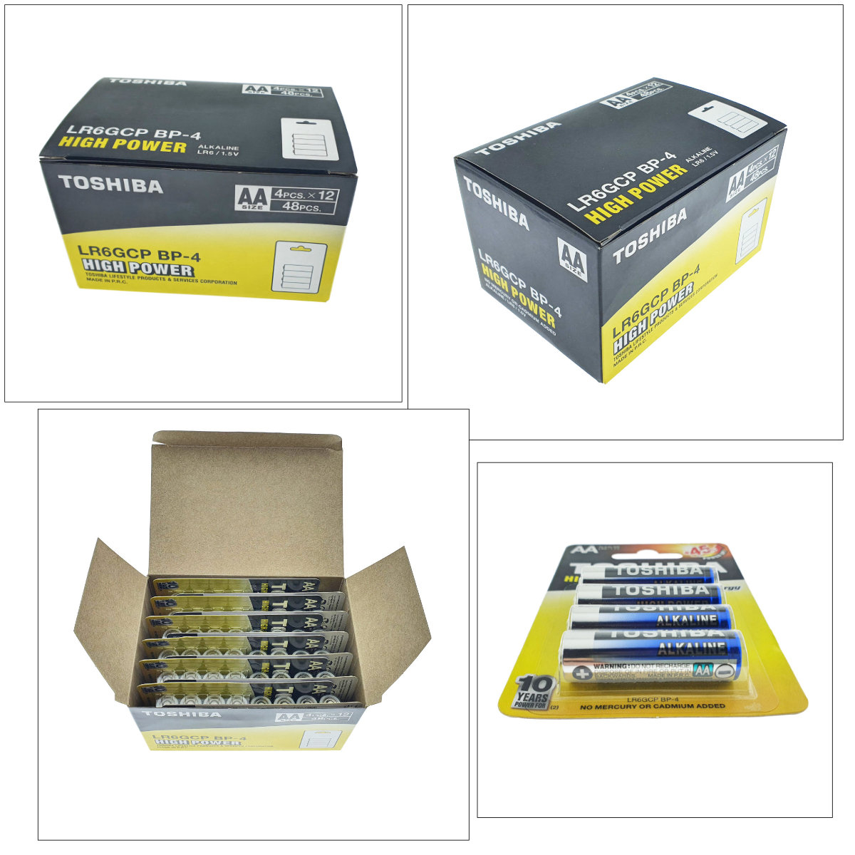 Set 48 baterii LR6 alcaline, Toshiba High Power AA, 1.5V, in blistere [6]