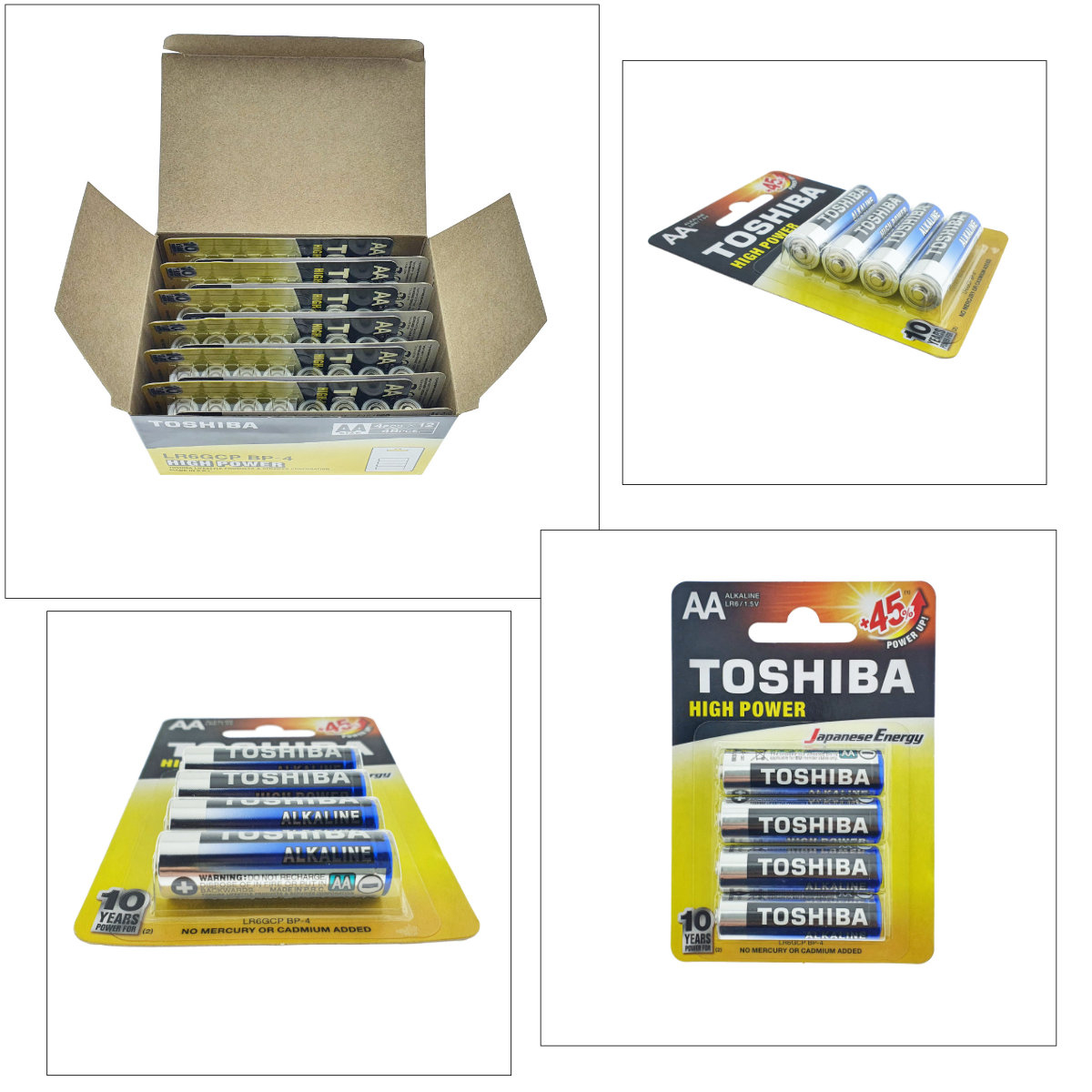 Set 48 baterii LR6 alcaline, Toshiba High Power AA, 1.5V, in blistere [3]