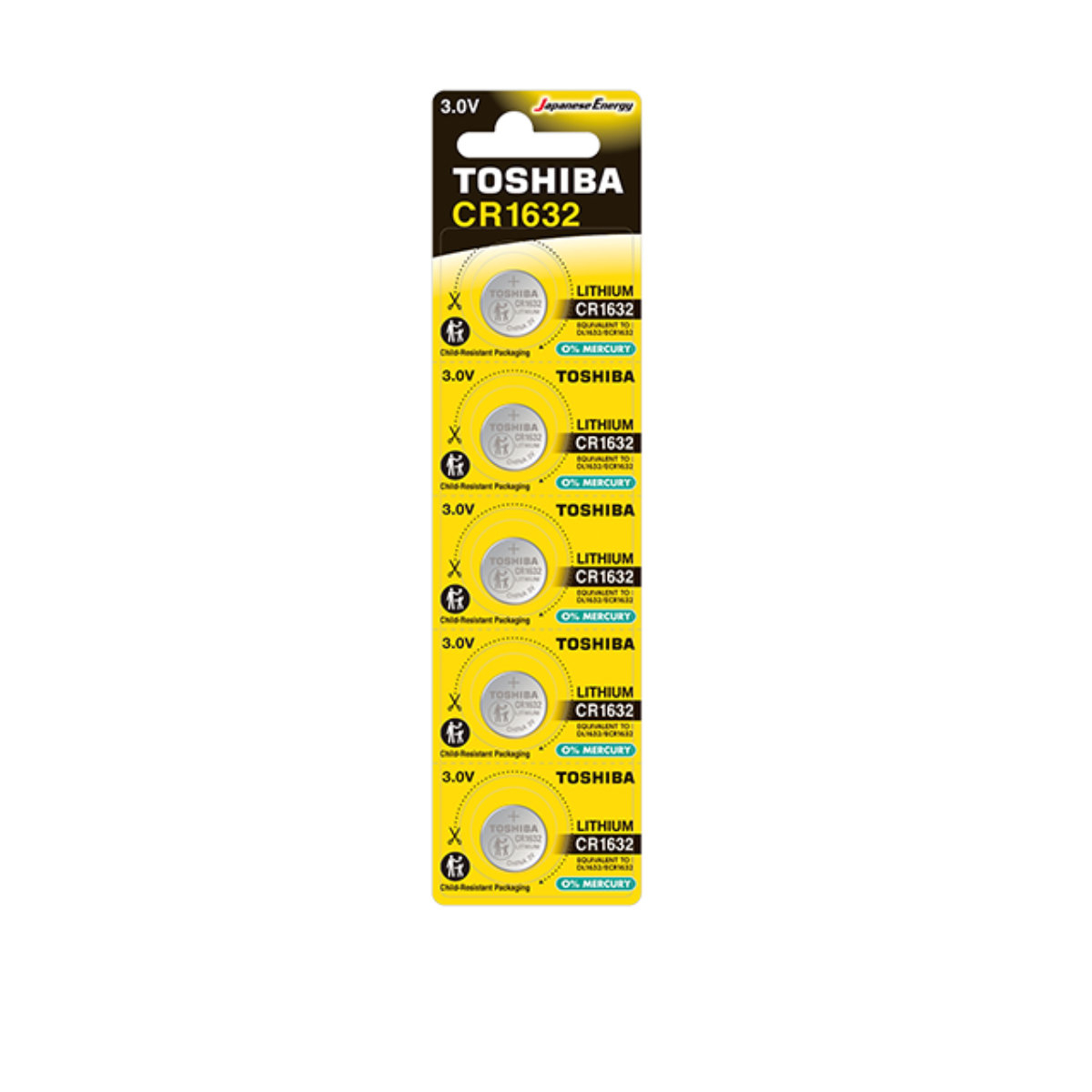 Set 5 baterii Litiu 3V CR1632, tip moneda, Toshiba 10811, in blister [2]