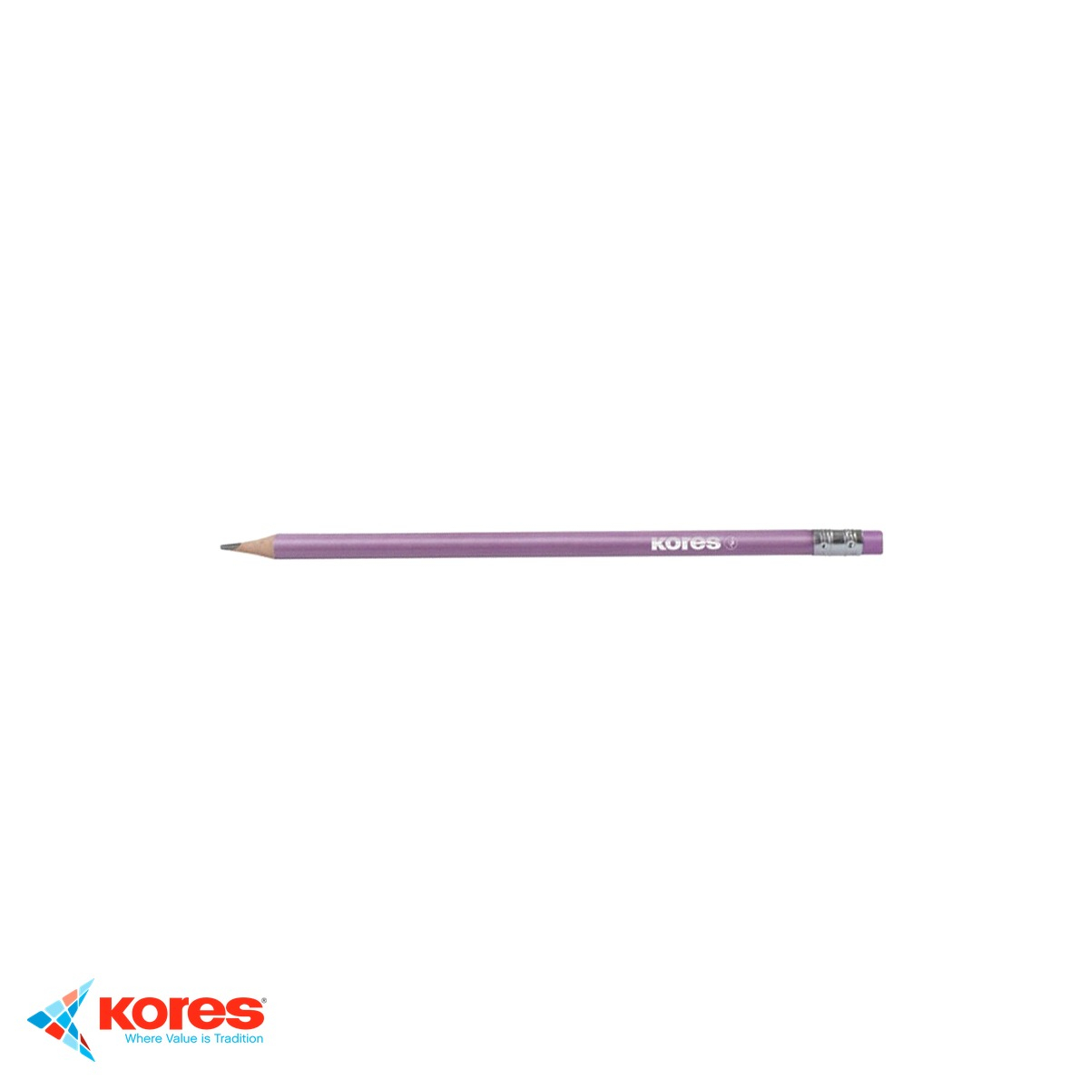 Set 6 creioane grafit Kores, mina HB, corp metalic colorat, cu guma incorporata [1]
