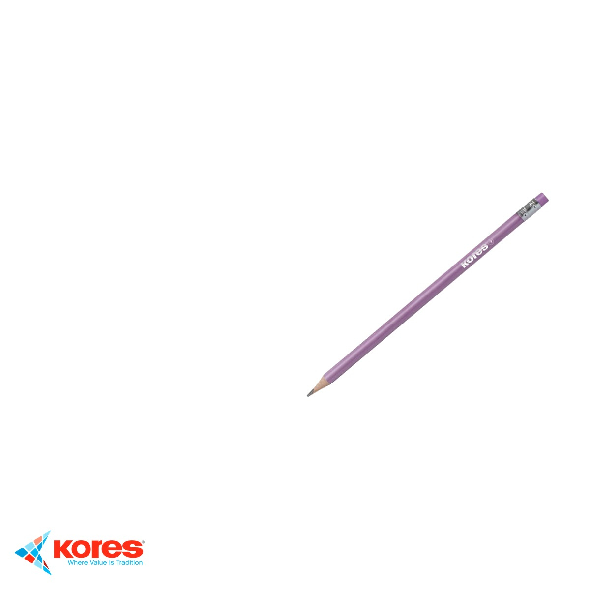 Set 6 creioane grafit Kores, mina HB, corp metalic colorat, cu guma incorporata [5]