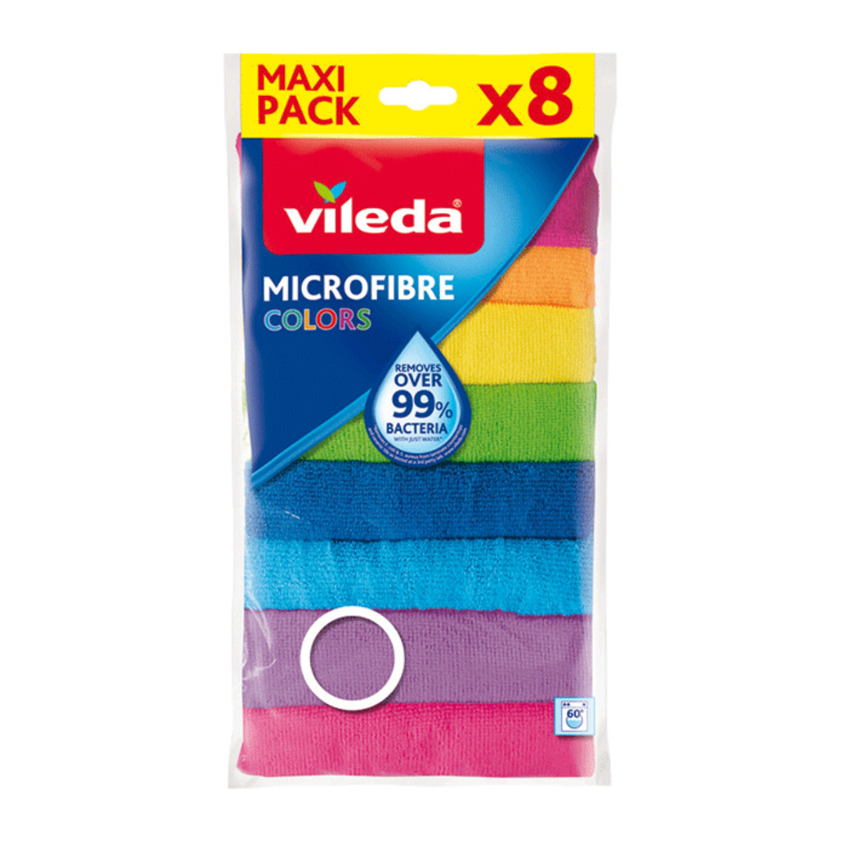 Set 8 lavete Vileda Microfibre Colors 18597, multifunctionale, 30 x 30 cm, din microfibre absorbante, multicolor [1]