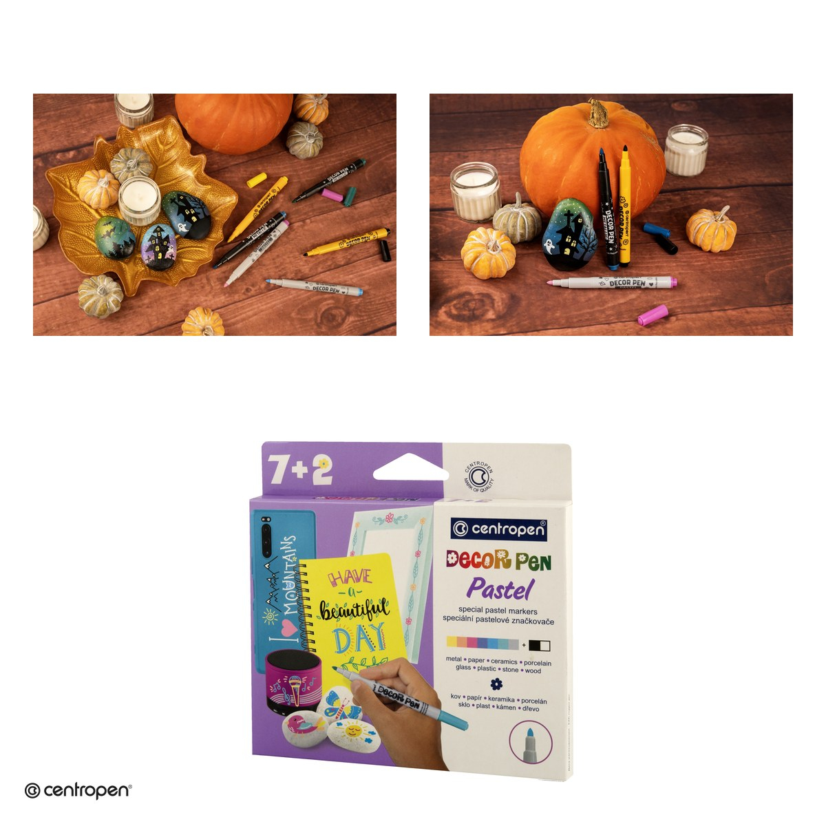 Set 9 markere decorative Centropen 2738 Decor Pen Slim, varf rotund 1.5 mm, culori standard si pastel [4]