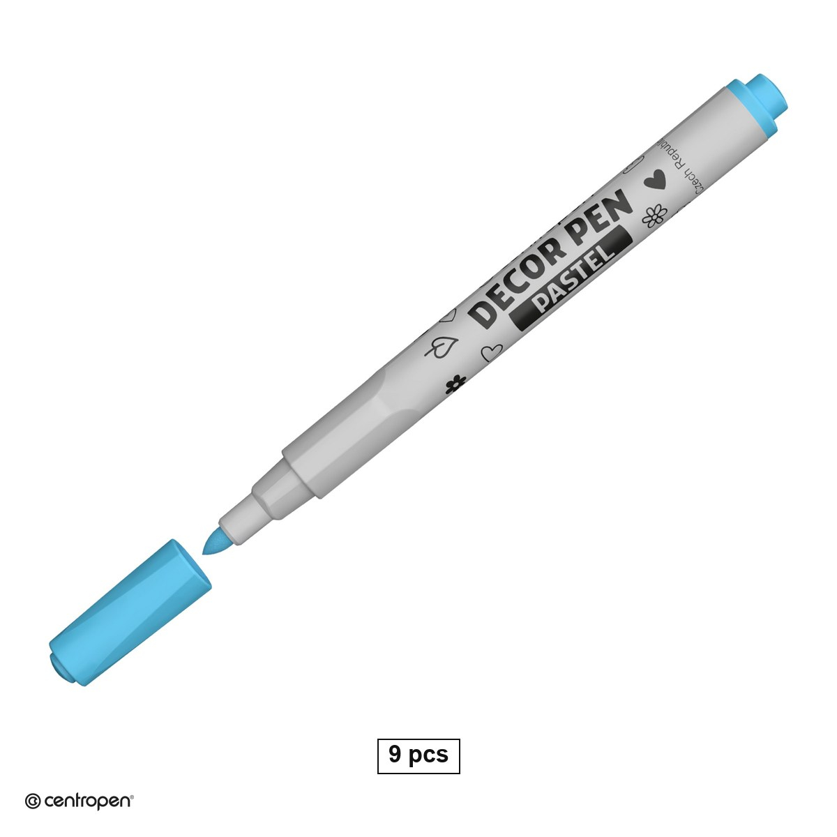 Set 9 markere decorative Centropen 2738 Decor Pen Slim, varf rotund 1.5 mm, culori standard si pastel [1]