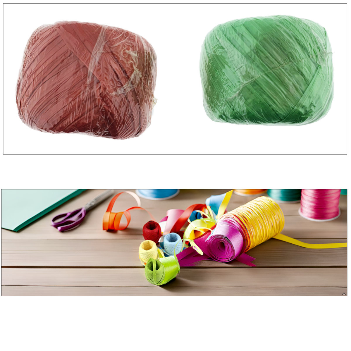 Sfoara rafie tip panglica, ghem 100g, pentru artizanat si decoratiuni, utilizare buchete si cadouri, latime 3-5mm, diverse culori [5]