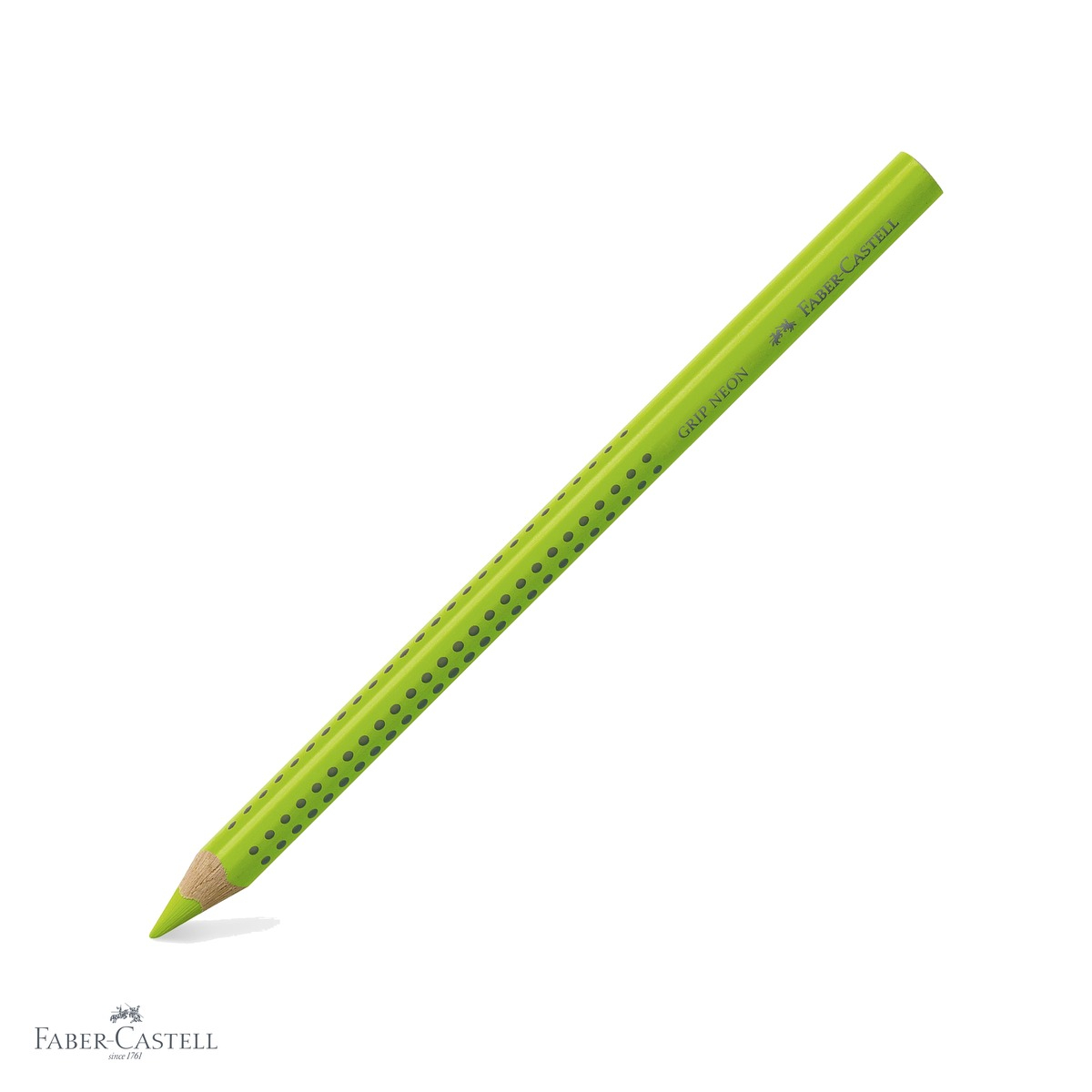 Textmarker creion Faber-Castell Grip fluorescent verde, mina 5.4 mm, zona ergonomica triunghiulara, pentru marcare texte [1]