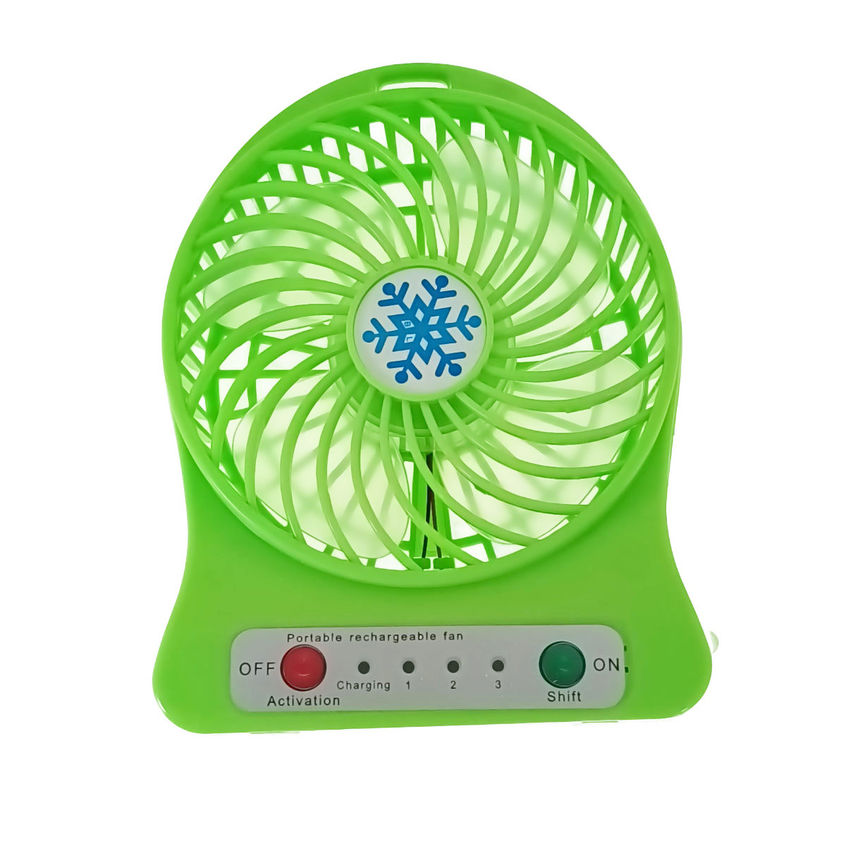 Ventilator de birou cu acumulator 18650 incorporat, lungime de 14cm, cablu de alimentare microUSB, 13313, verde [1]