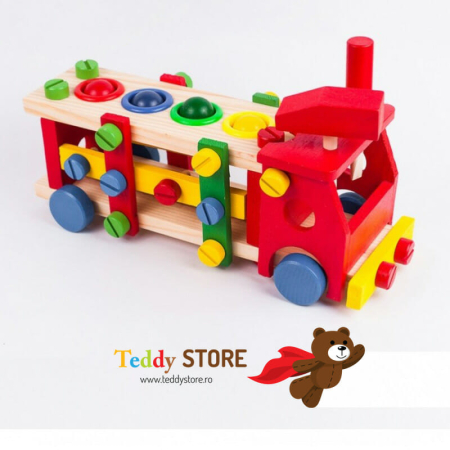 Jocuri - Camion sortator cu scule din lemn