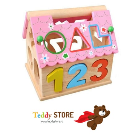 Jocuri - Casuta din lemn cu Cifre si Forme